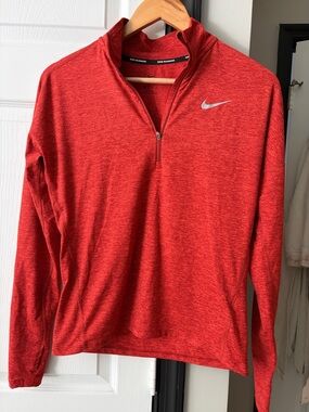 Nike rust Heather Quarter-Zip Athletic Pullover